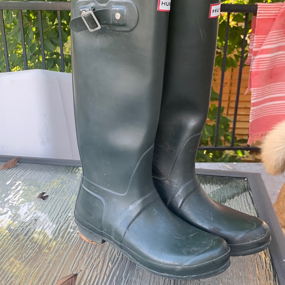 Hunter rubber boots green sz 10